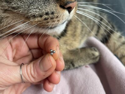 Náušnice kuličky- trojúhelník