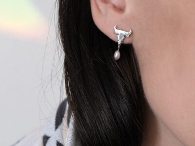 Náušnice býčci (puzeta s perličkou)